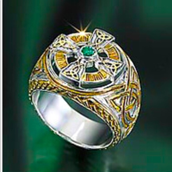 Emerald Isle Celtic Cross Ring 